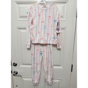 Bmagical by btween Girls Plush Fleece Pajama Set Bows Hearts Size 10 NWT